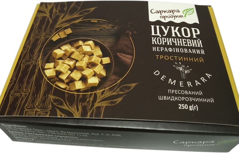 Цукор коричневий трост ДЕМЕРАРА прес 250г